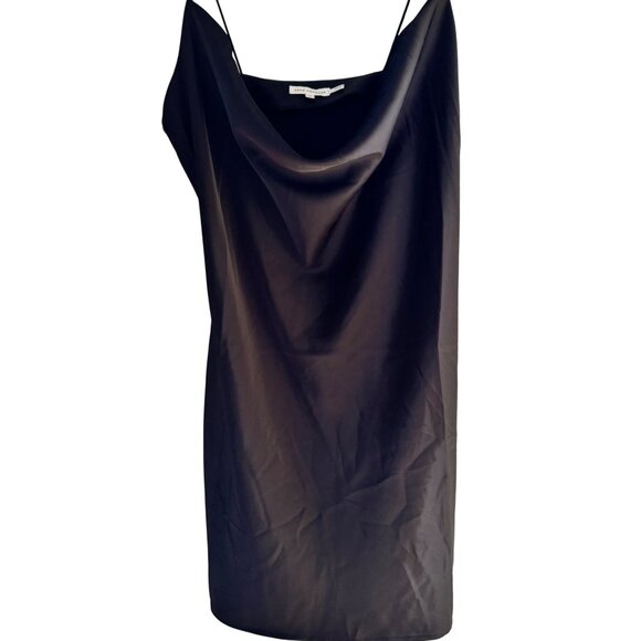Good American Slip Dress Size 4 Black Cowl Neck Midi Adjustable Straps New Tags - Picture 6 of 10